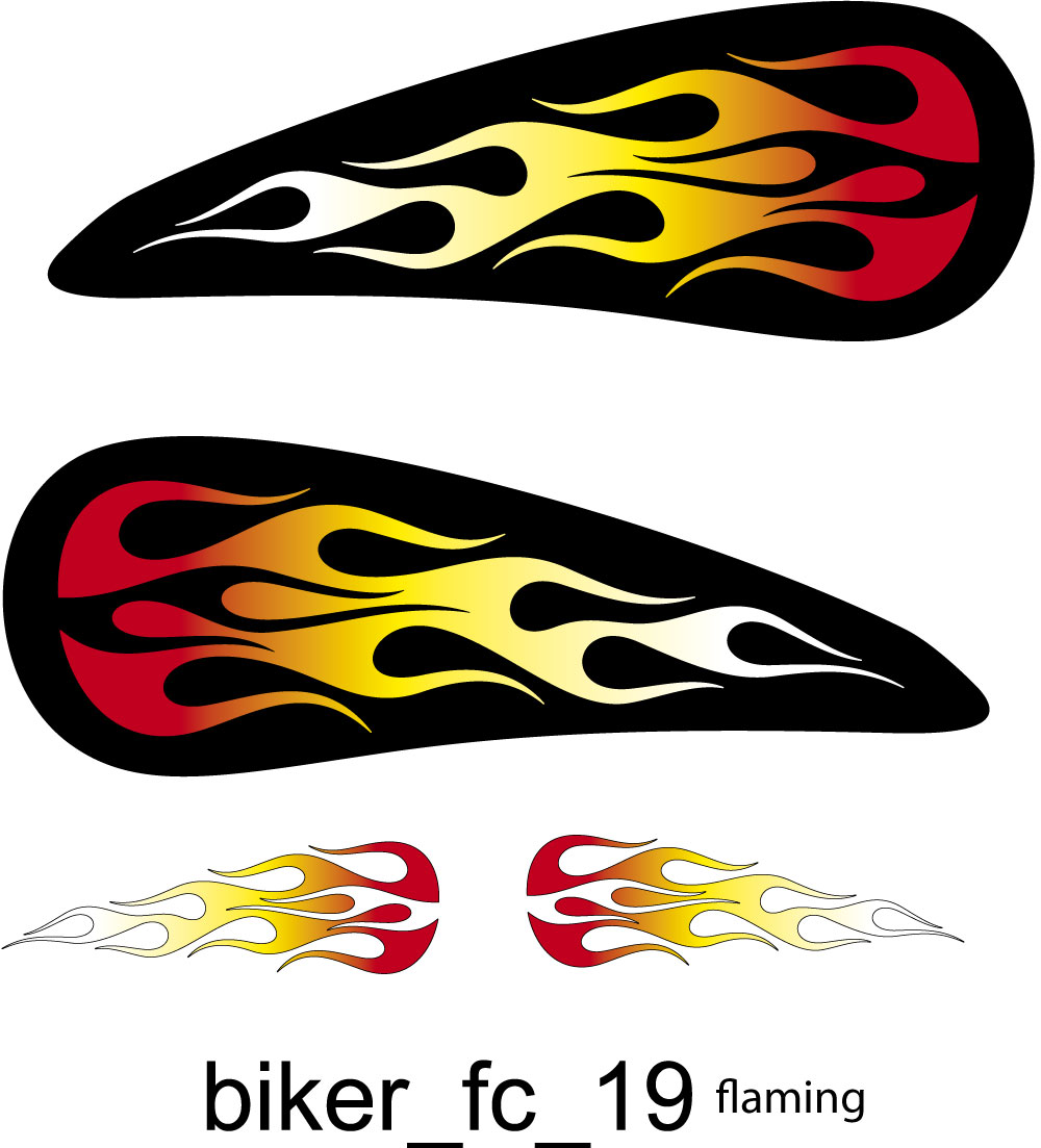 Stickers autocollants Moto casque réservoir Flames Loup  Format A4 2505