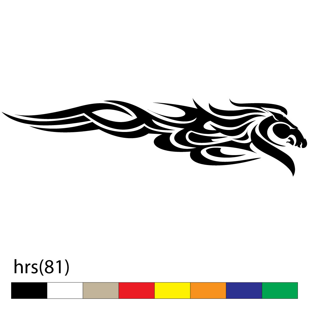 Stickers à motifs Tribal: Sticker cheval flamme racing tribal