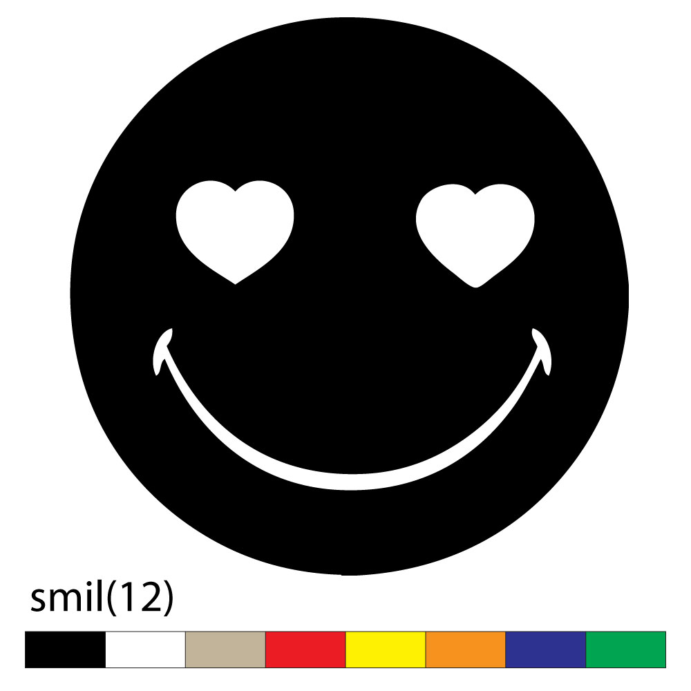 Sticker smiley noir et blanc